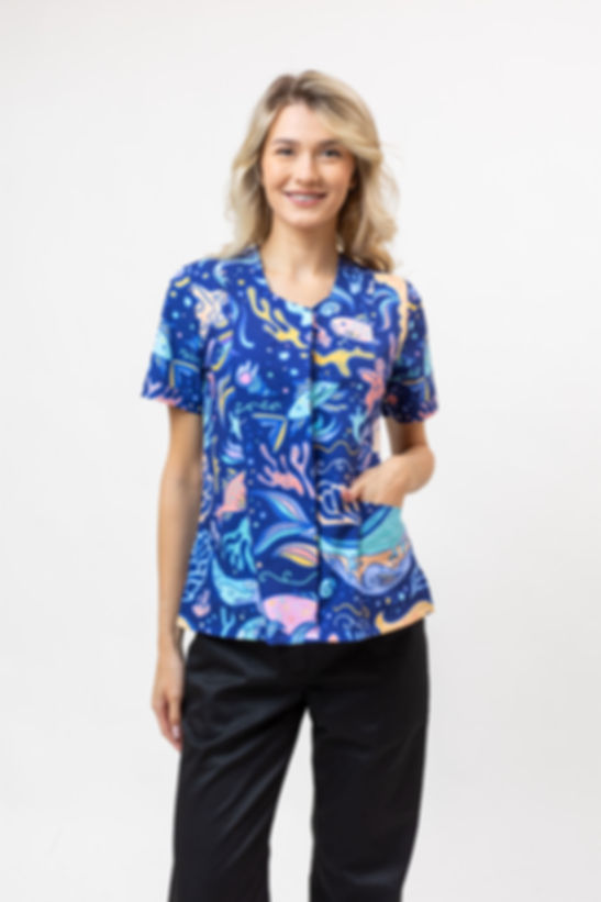 Tunica cu nasturi imprimata Marin E03